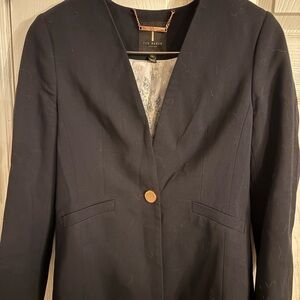 Ted Baker Black (or navy?) Wool blazer. Womenโs size 0